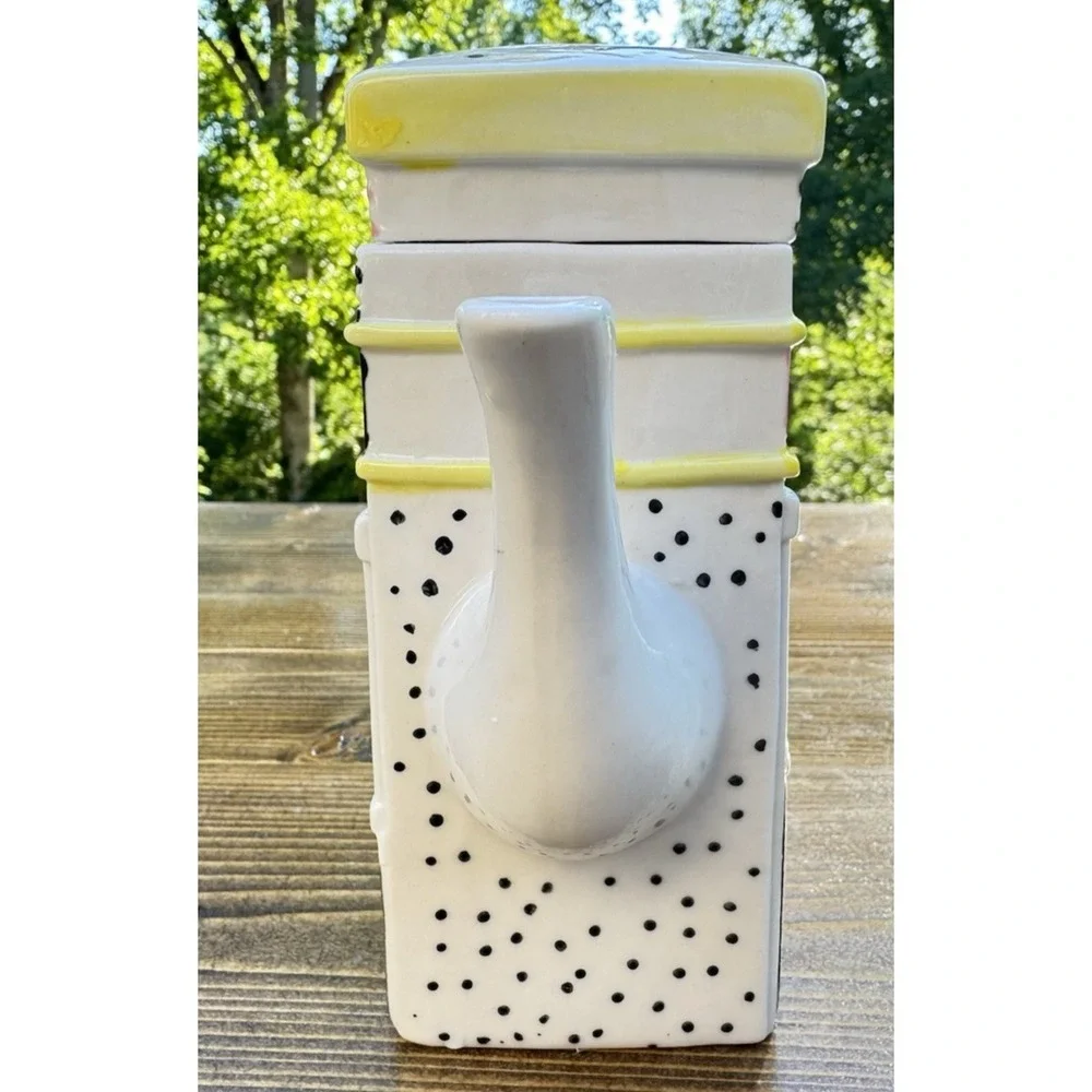 MSRF His Spa Her Spa Ceramic‎ Teapot Salon Barber Shop Storefront w Lid